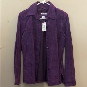 Women’s purple leather shirt/jacket.